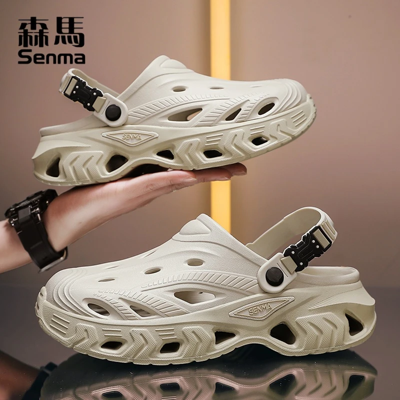 森马洞洞鞋男士2025夏季新款运动情侣包头拖开车户外涉水沙滩凉鞋
