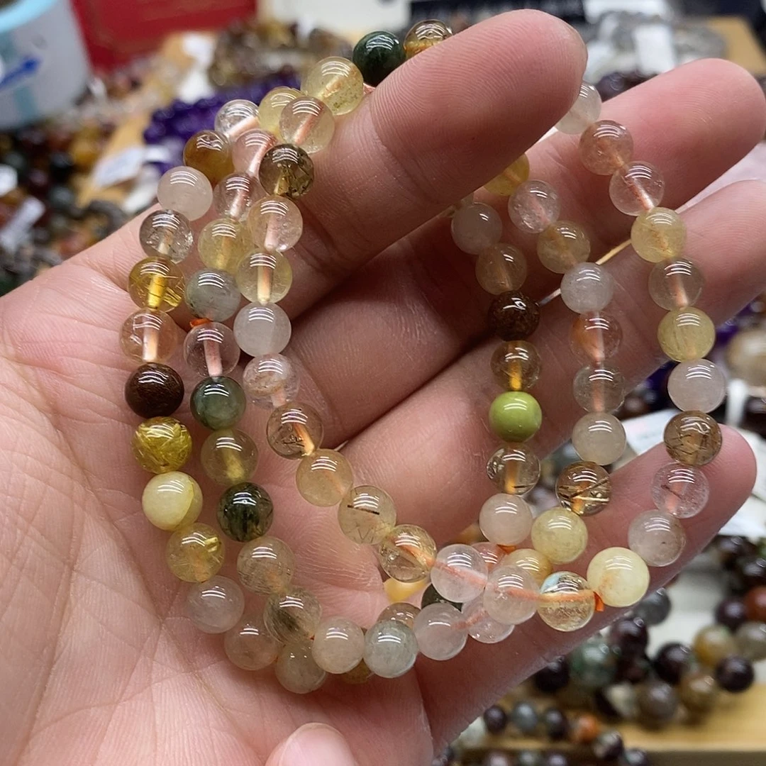 水晶手链未镶嵌多样性发货发一条