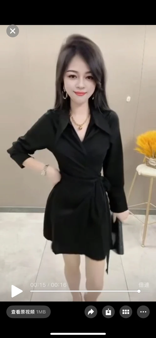 时尚洋气衬衫领腰带长袖遮肉显瘦减龄爆款衬衫裙