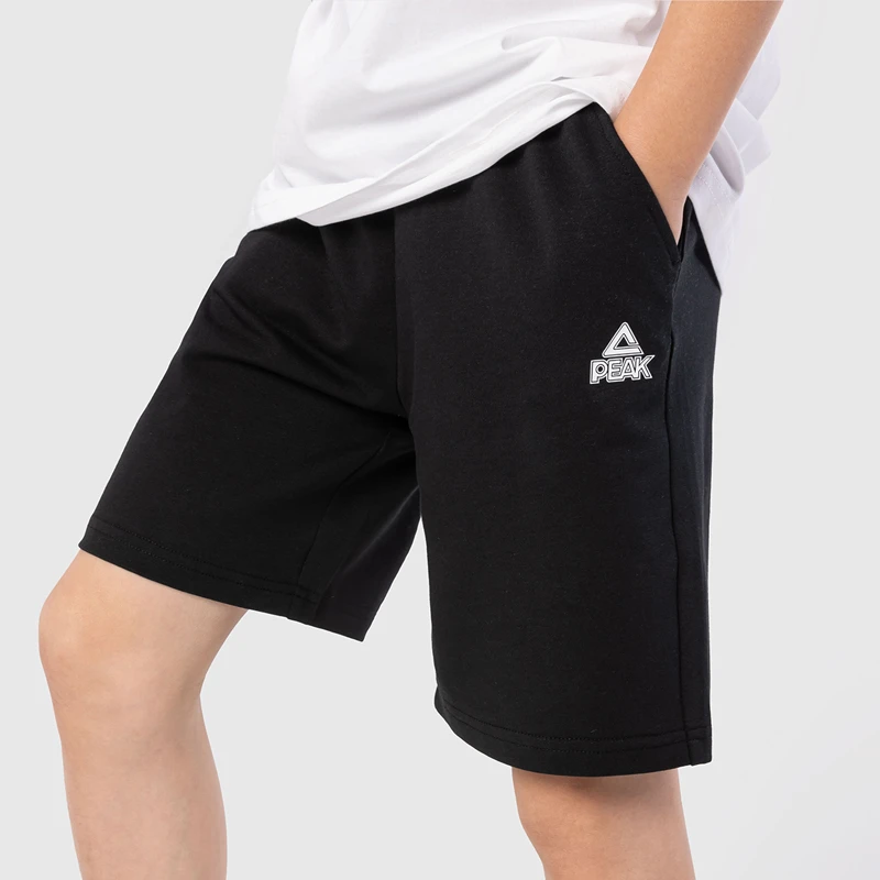 Peak/匹克儿童小logo经典款针织运动五分短裤男童童装DFK33229