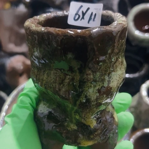 红陶粗陶花盆手工