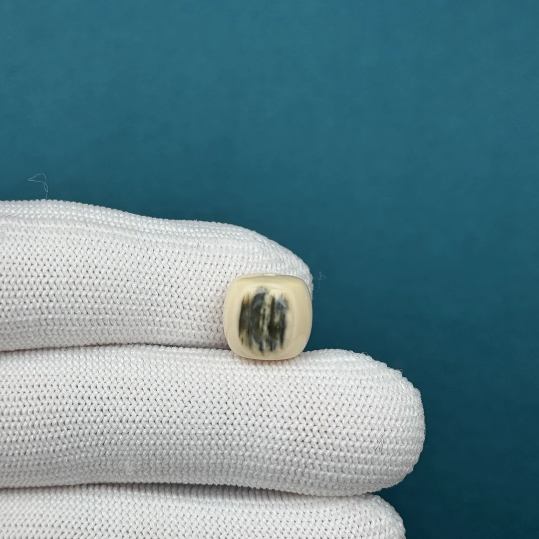 D67-58天然猛犸牙 黄金瞳桶珠12x11mm支持复检假一罚十