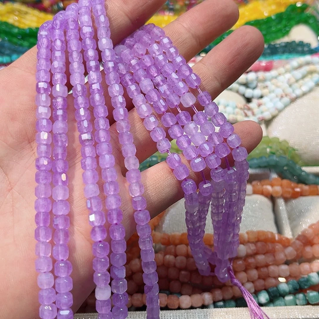 玛瑙/玉髓合金珠宝半成品方糖5.5mm一条