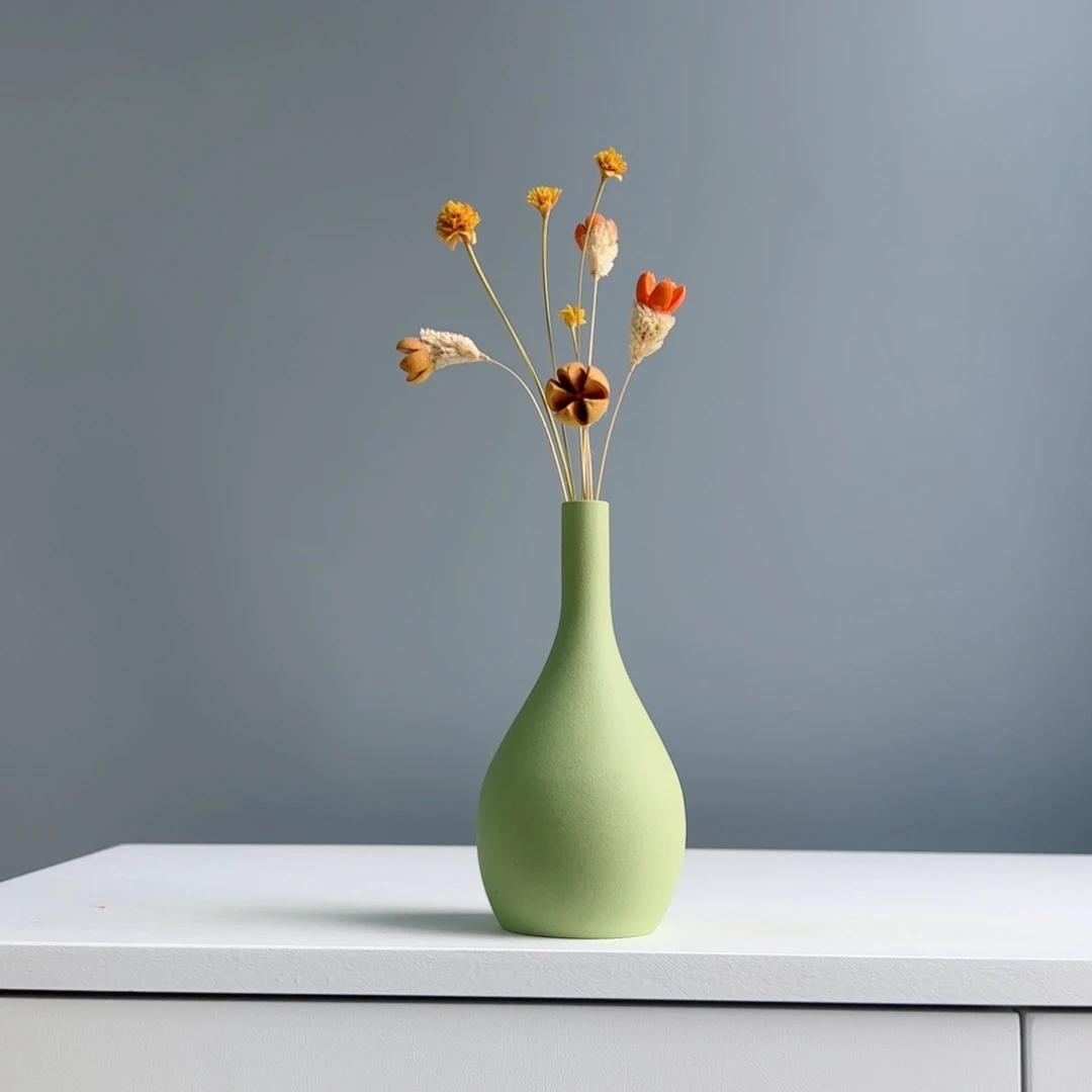 摆件陶瓷小花瓶摆件含花总高约20-30cm