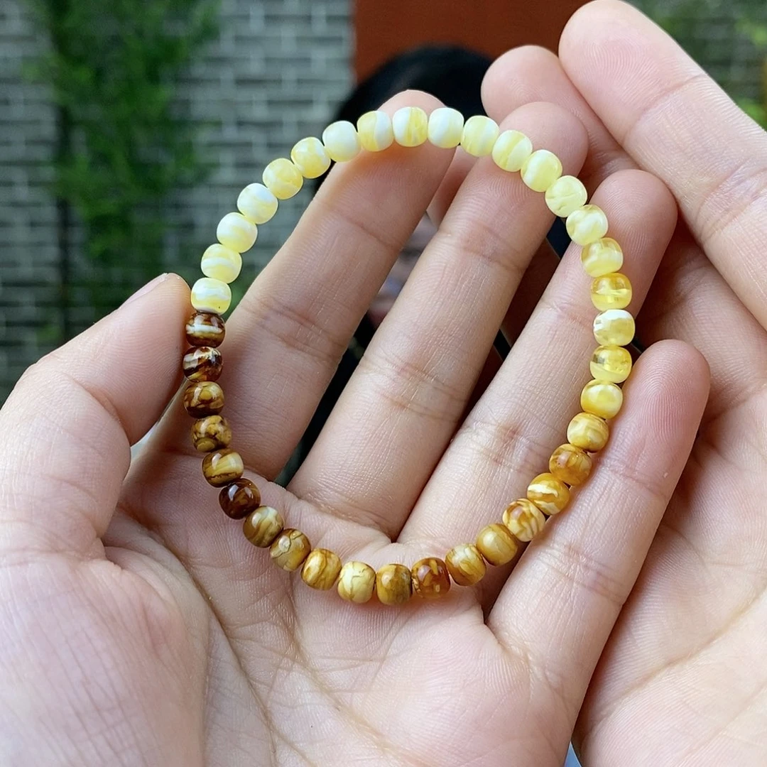 蜜蜡裸石未镶嵌蜜蜡手串5.5mm