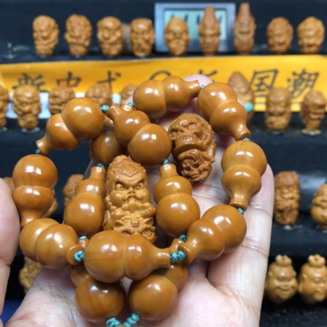 【闪购商品】橄榄核手串/手链音**停葫芦手持骑兽赵公明刺骨三通