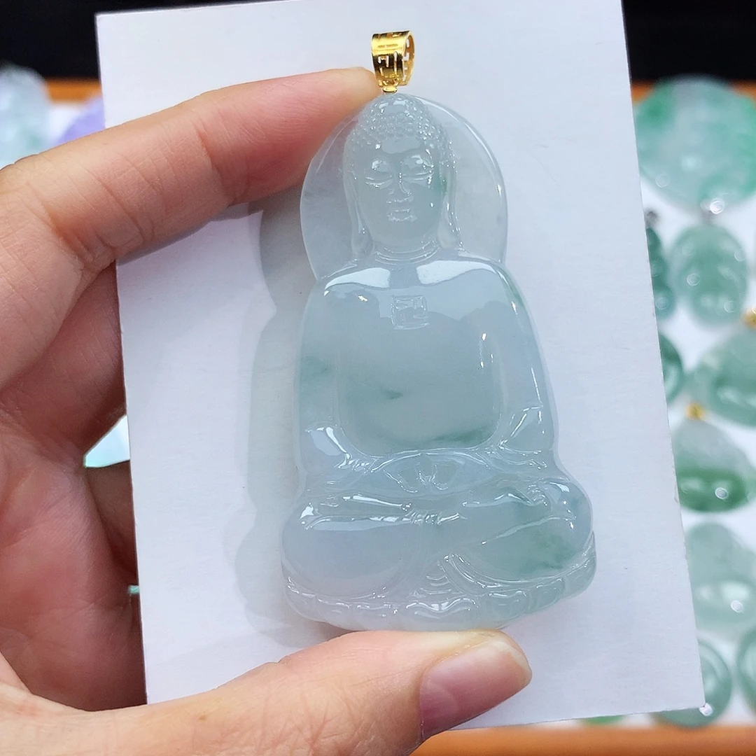 颈饰18K金镶嵌翡翠翡翠吊坠