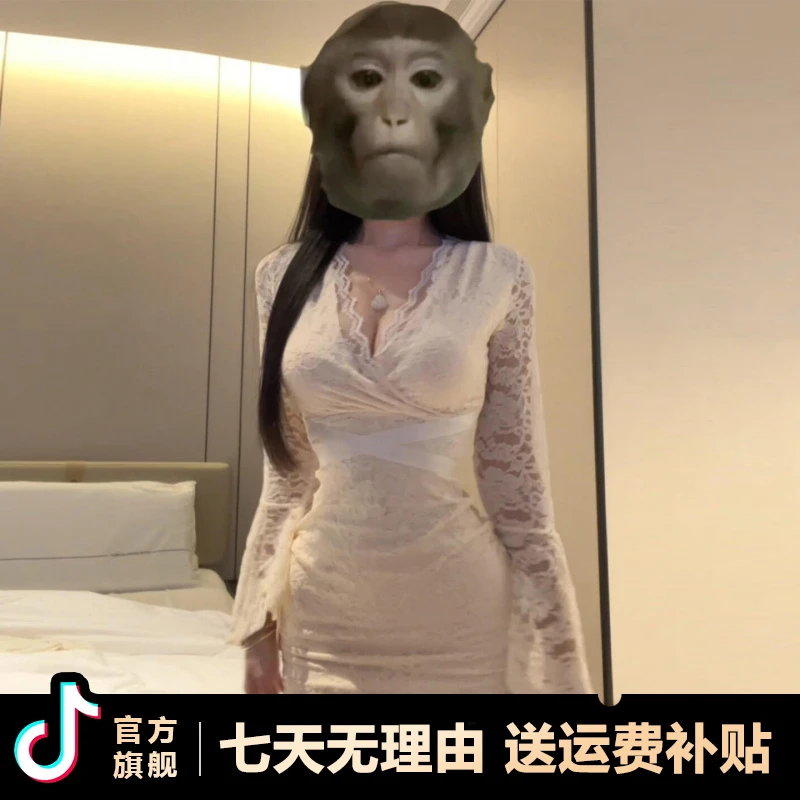 气质辣妹修身性感纯欲蕾丝连衣裙子女早秋2025新款内搭打底包臀裙