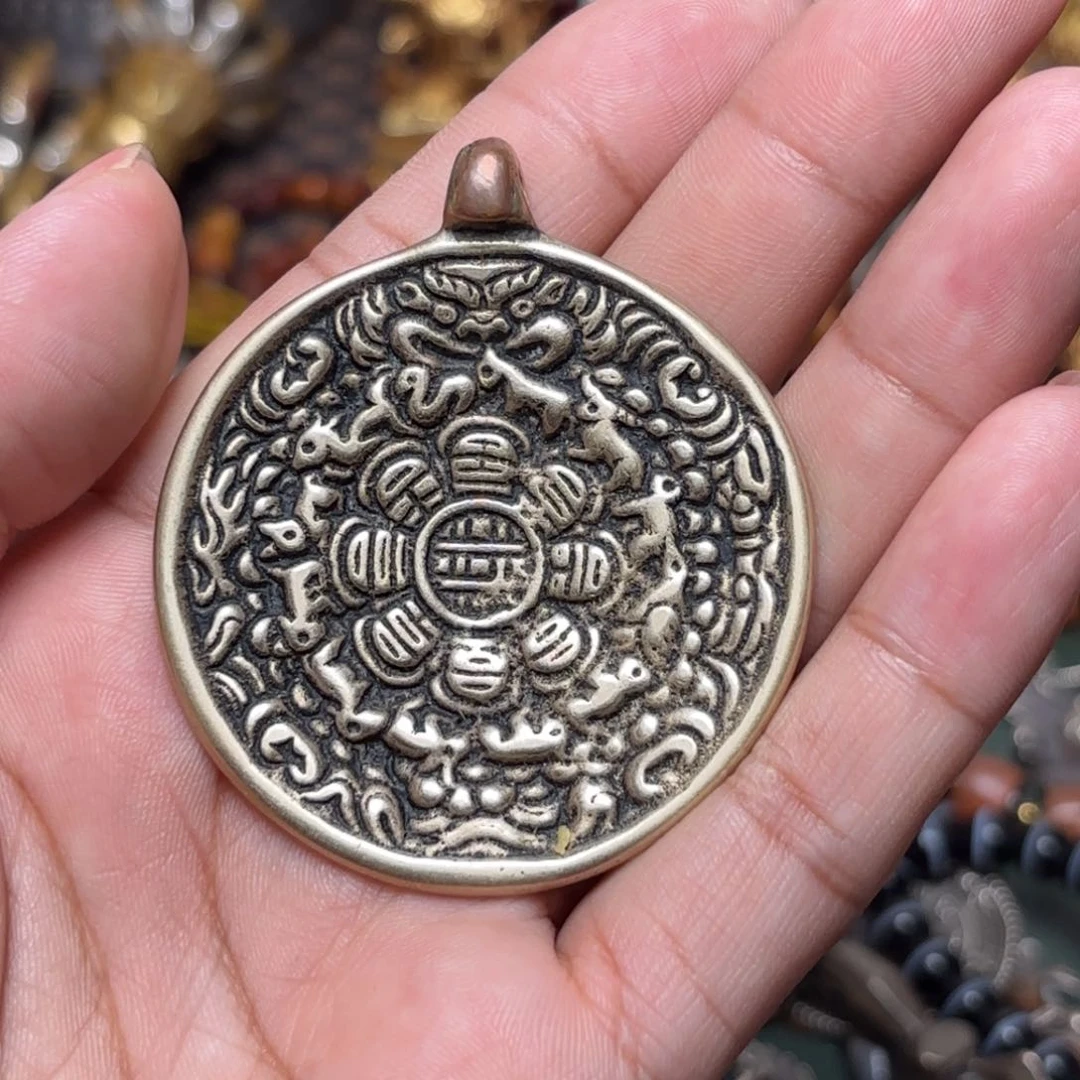 铜星月菩提吊坠项链