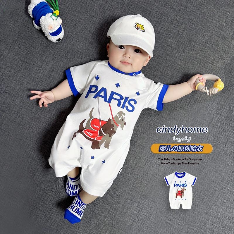 2025新款婴幼儿夏装宝宝短袖超洋气爬服哈衣连体衣