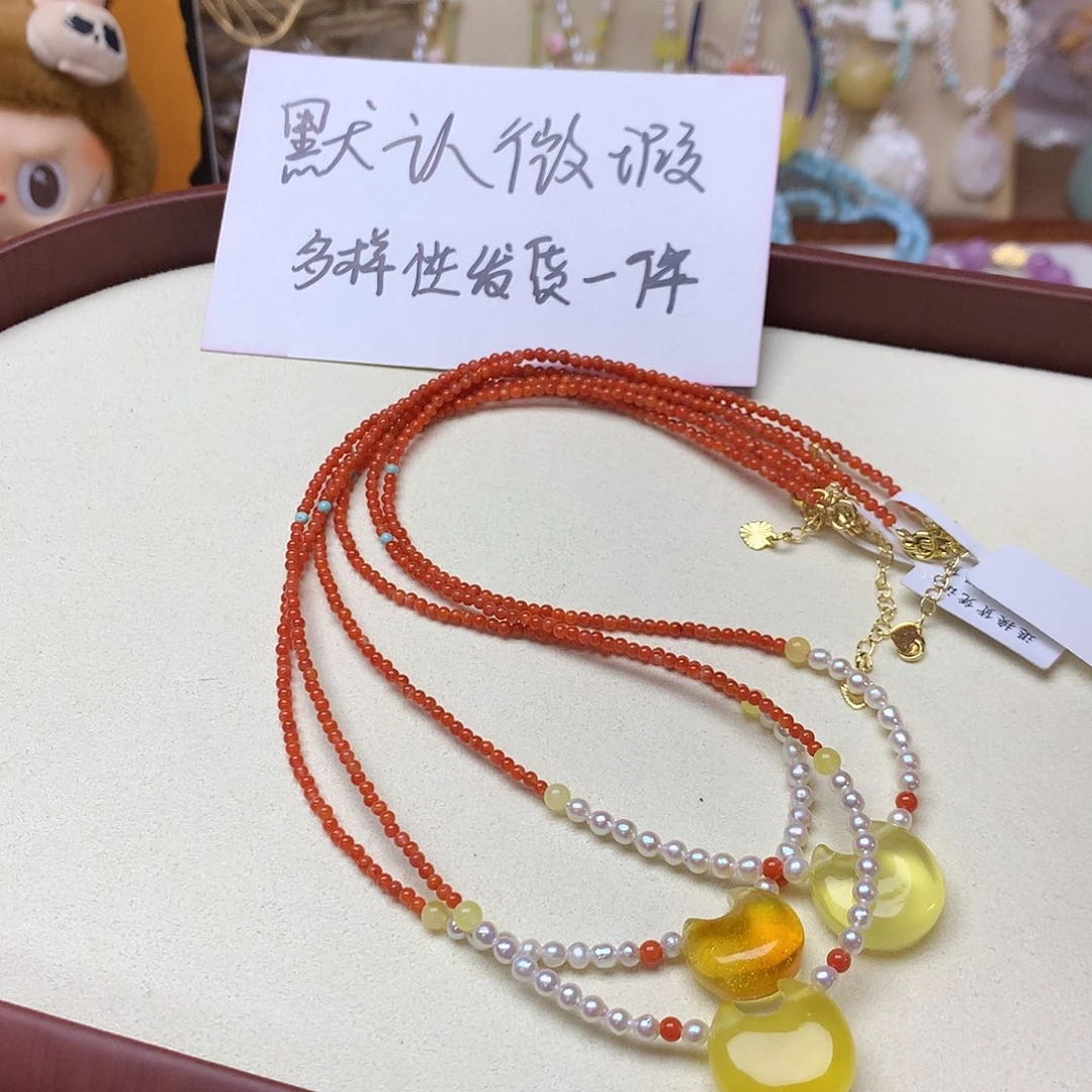 琥珀（花珀）项链未镶嵌