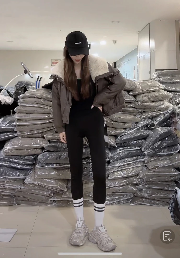 【柒汐】推荐韩版翻领拼接夹克外套3023