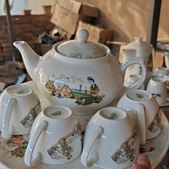 库存微瑕三娘教子多孔茶壶一套容量800