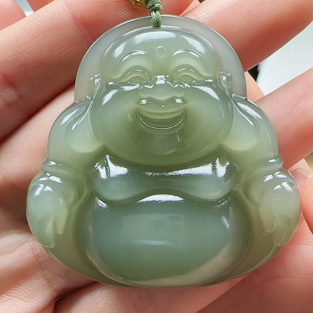 和田玉颈饰足金镶嵌