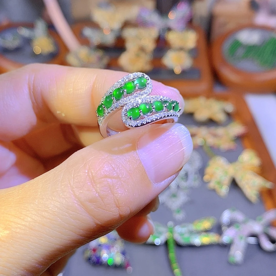 颈饰银S925镶嵌翡翠