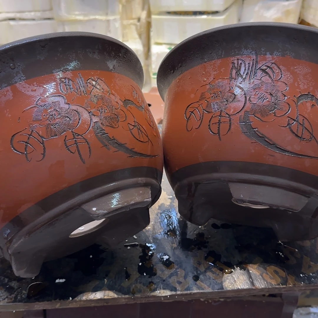 紫砂花盆口径23.14口径