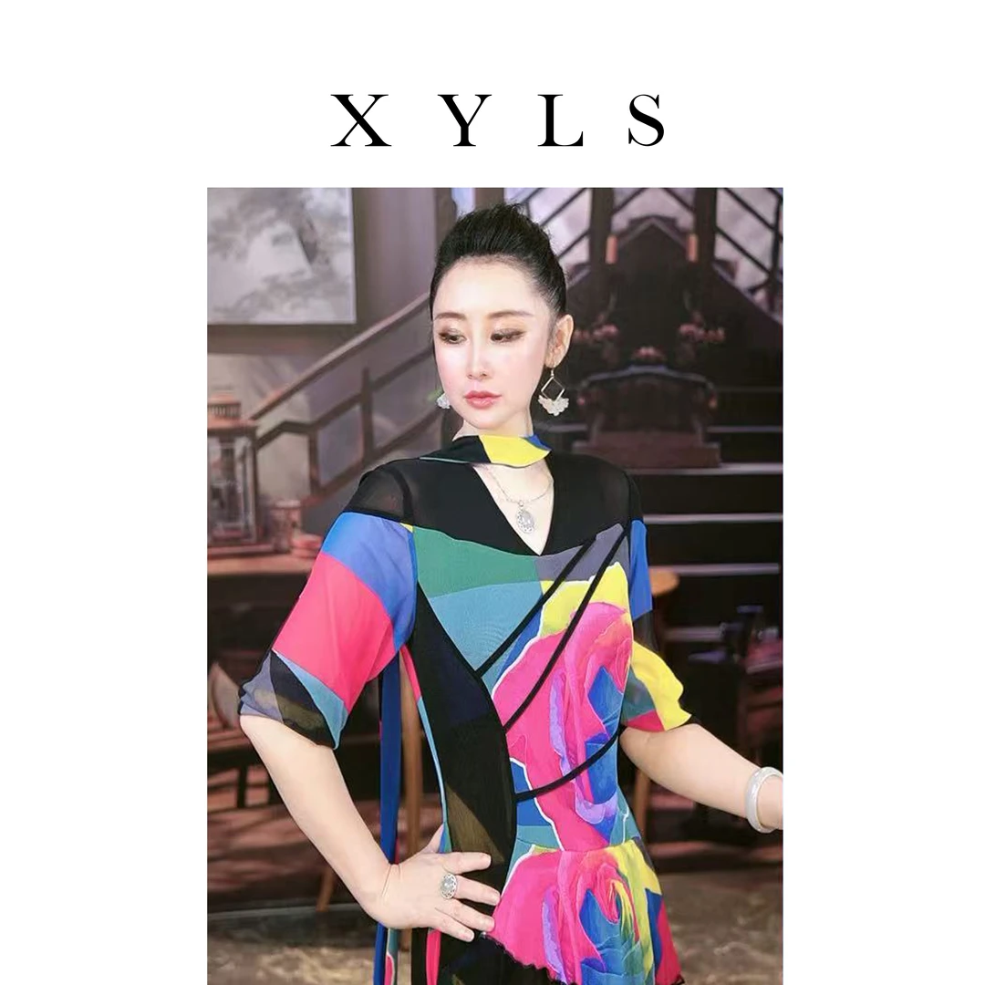 女装连衣裙弹力印花T006672