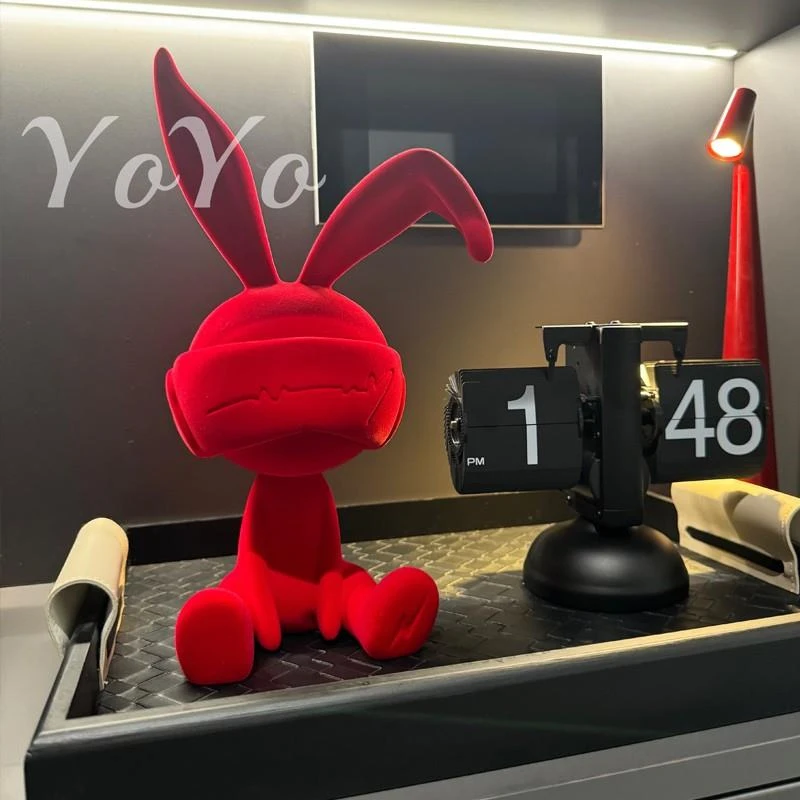 闪电兔子坐姿摆件轻奢高档客厅酒柜电视柜玄关高级感小众装饰品