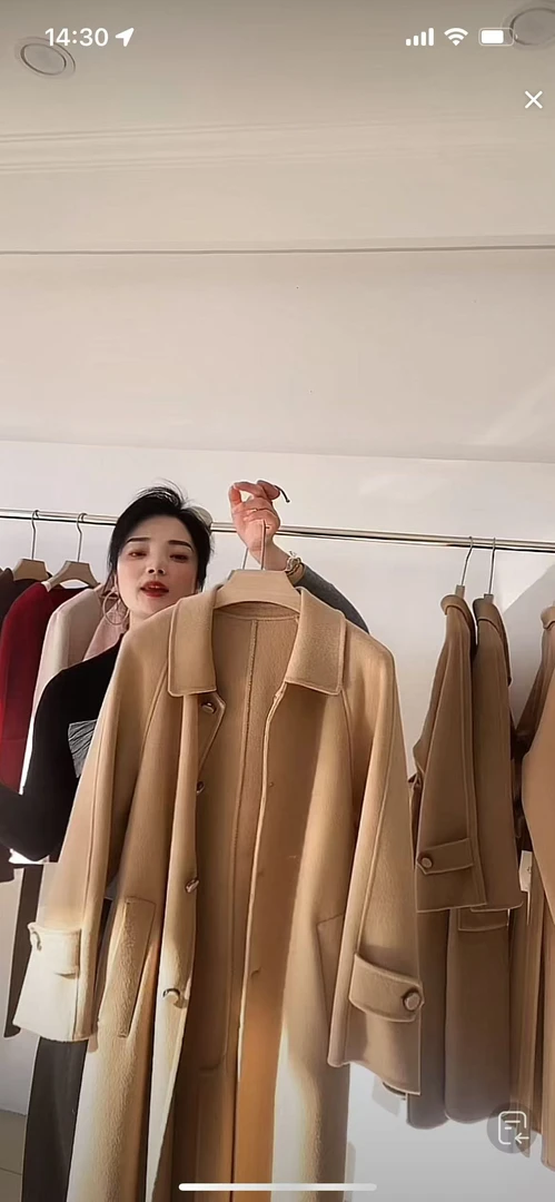 23151单排扣长款羊毛短款衣服