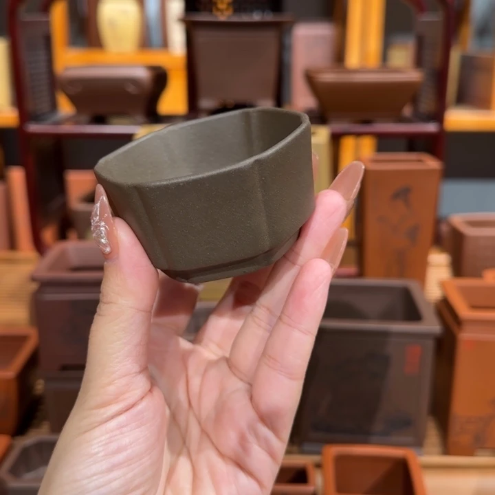 紫砂花盆半手工制作