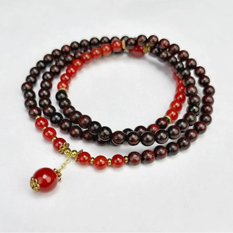 S 0796 小叶紫檀0.6双圈手链(无礼盒）➕证书