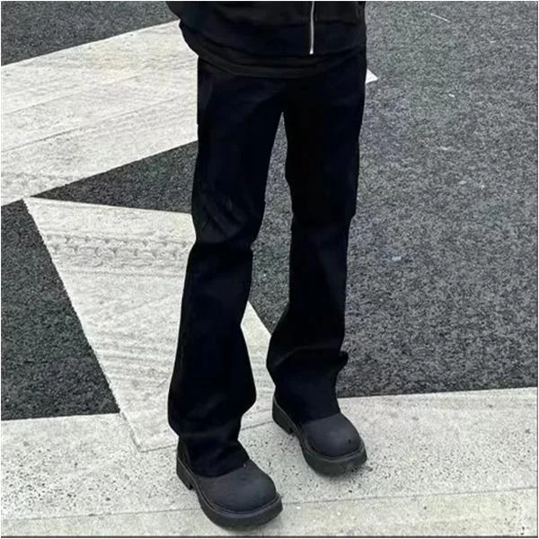 阿叔春秋cleanfit高街简约百搭休闲直筒高弹微喇牛仔裤AG-1358