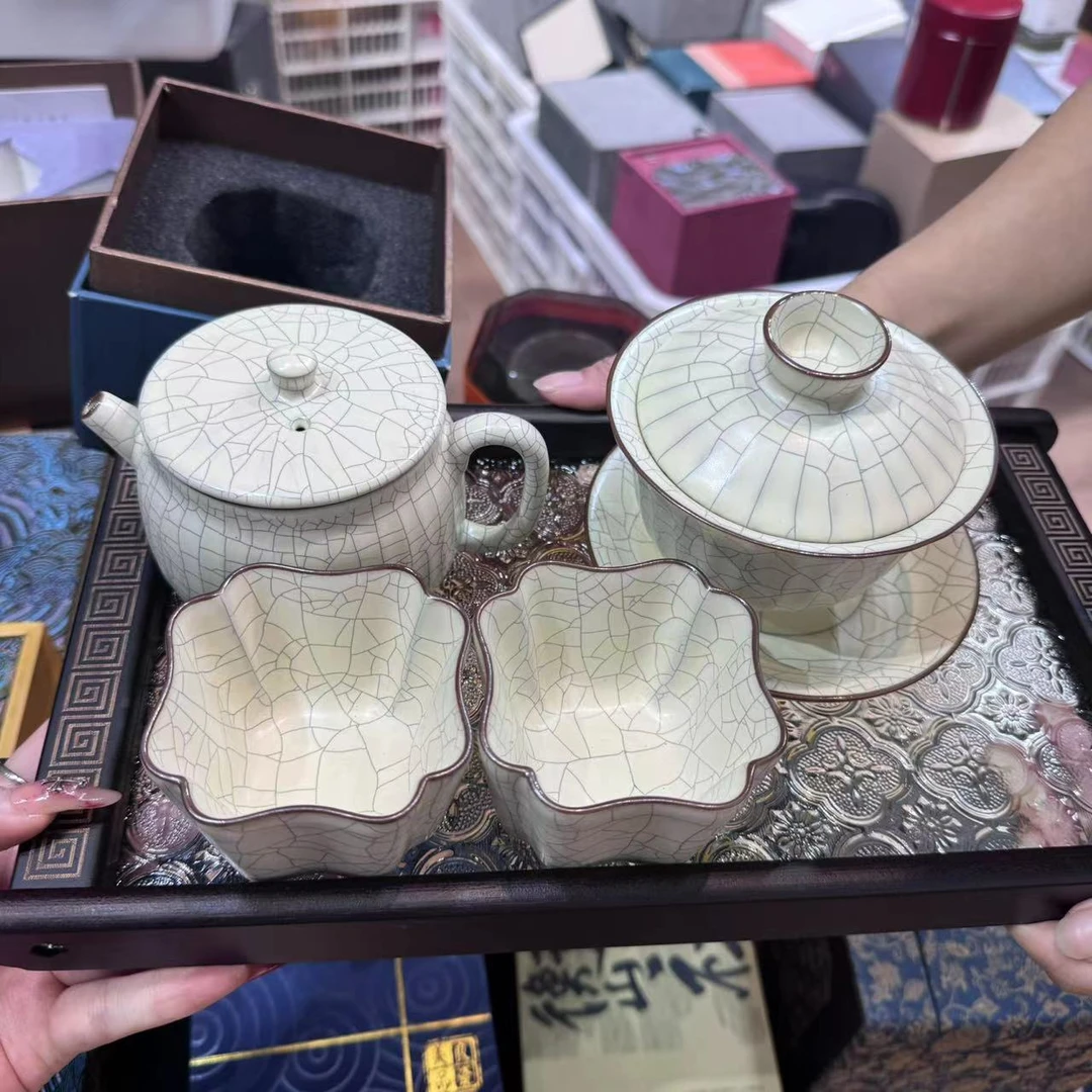 【闪购商品】泉德堂三才盖碗加茶壶加两个主人杯加茶盘套组 tt