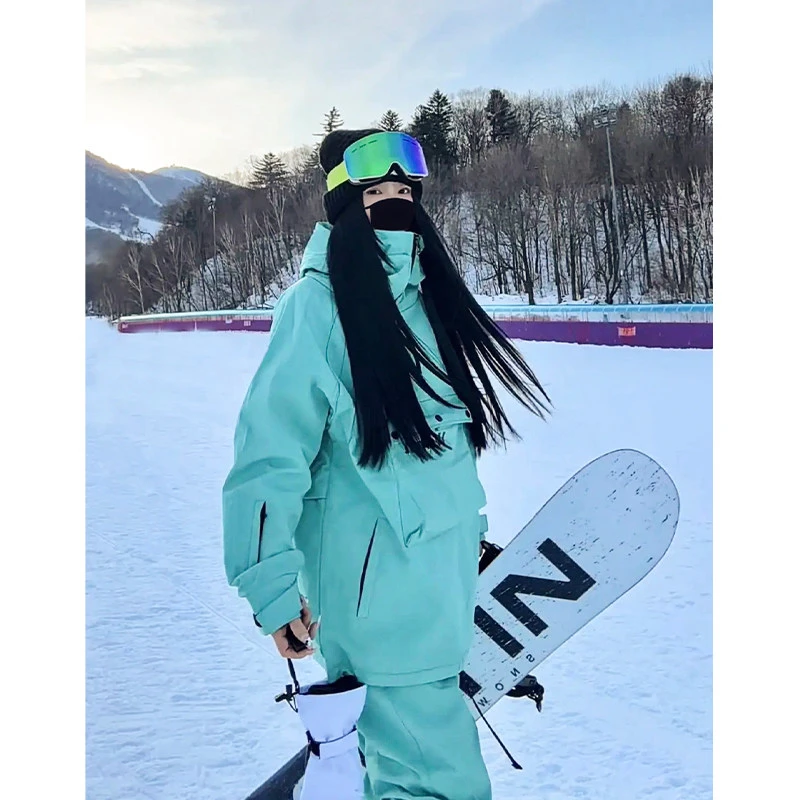 滑雪服软壳上衣单板冲锋衣男女同款冬季加绒加厚保暖户外防水外套