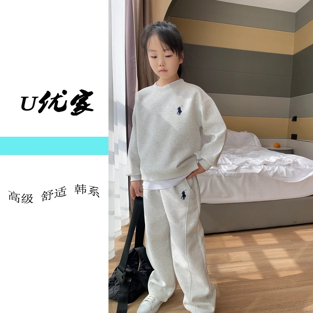 2025春款套装休闲百搭中大童运动套装韩版潮流舒适圆领宽松