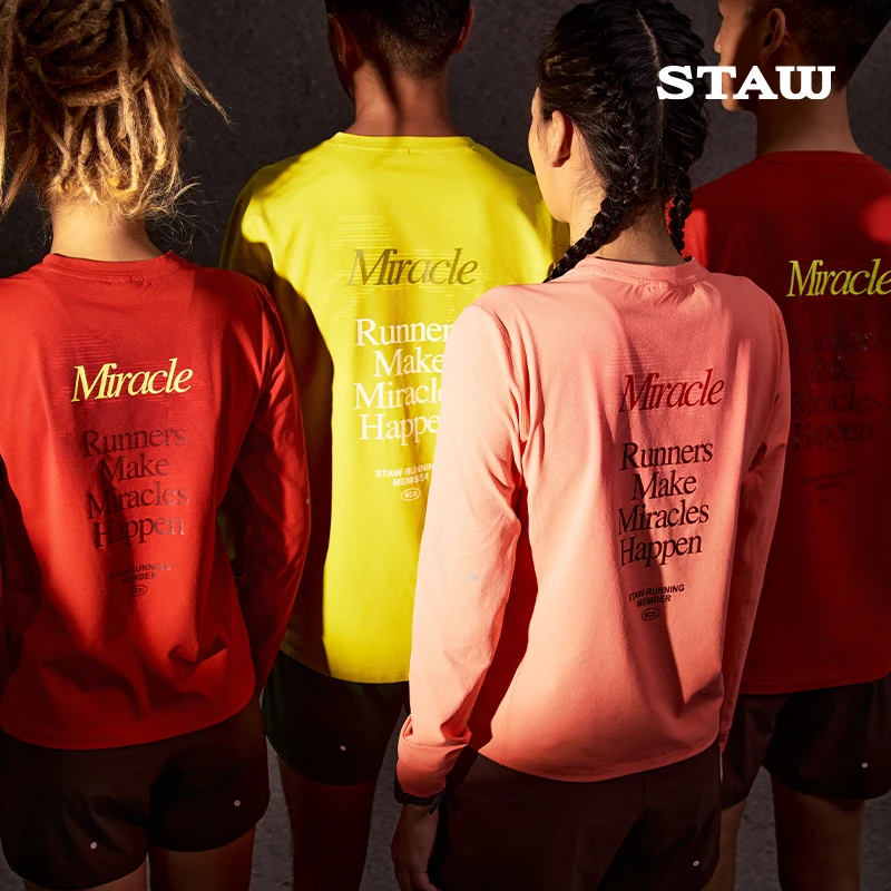 【马年限定】STAW世拓跑步长袖T恤男运动训练抗菌马拉松速干衣女T