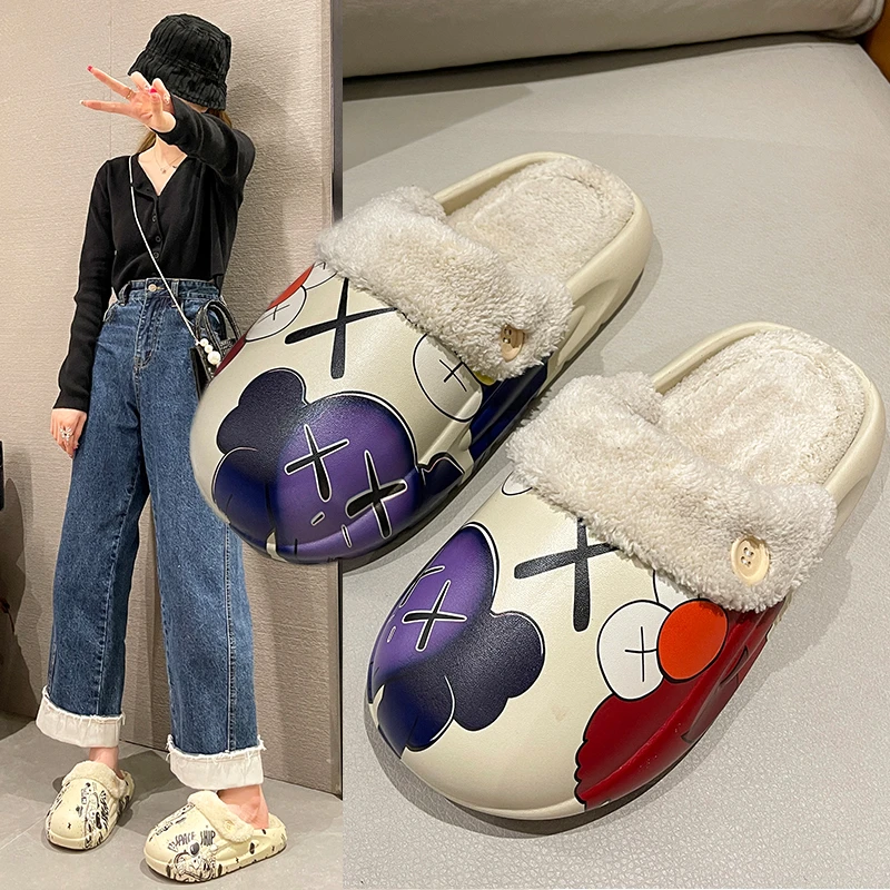 冬季外穿棉拖鞋2025爆款情侣防水棉拖男女居家加绒加厚保暖棉鞋女