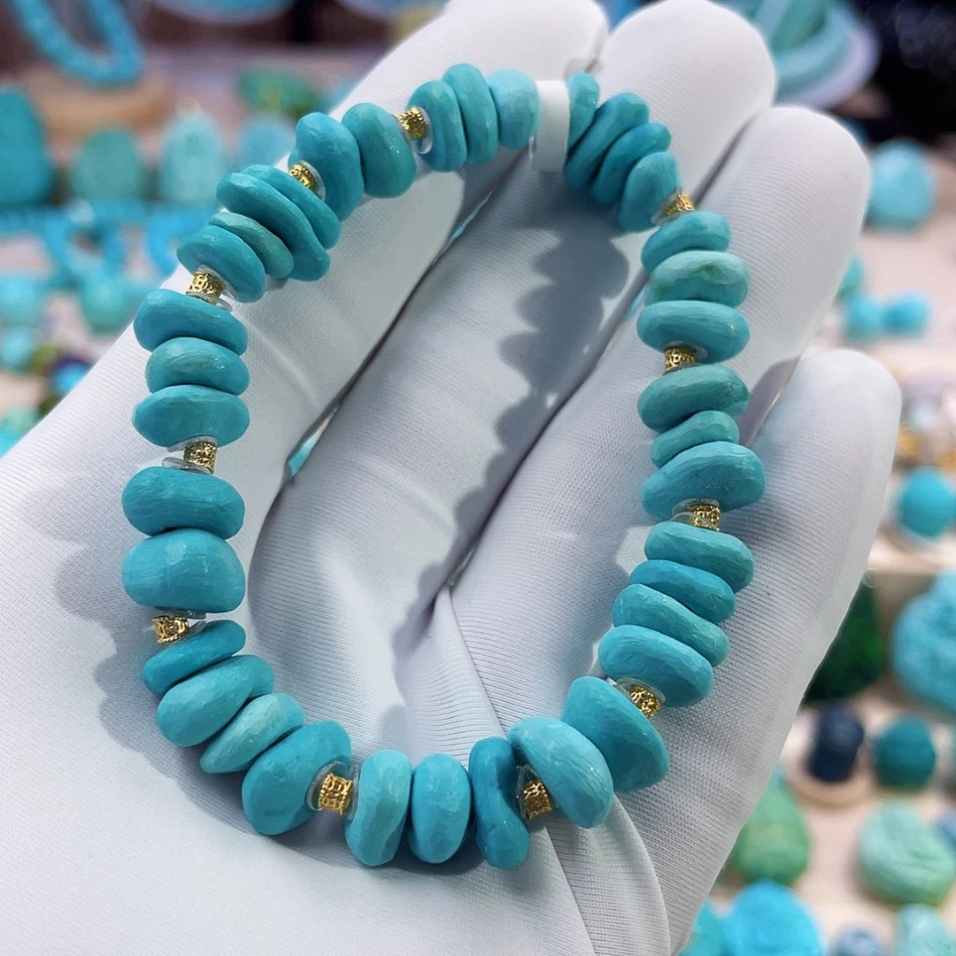 绿松石珠宝奇石18K金镶嵌