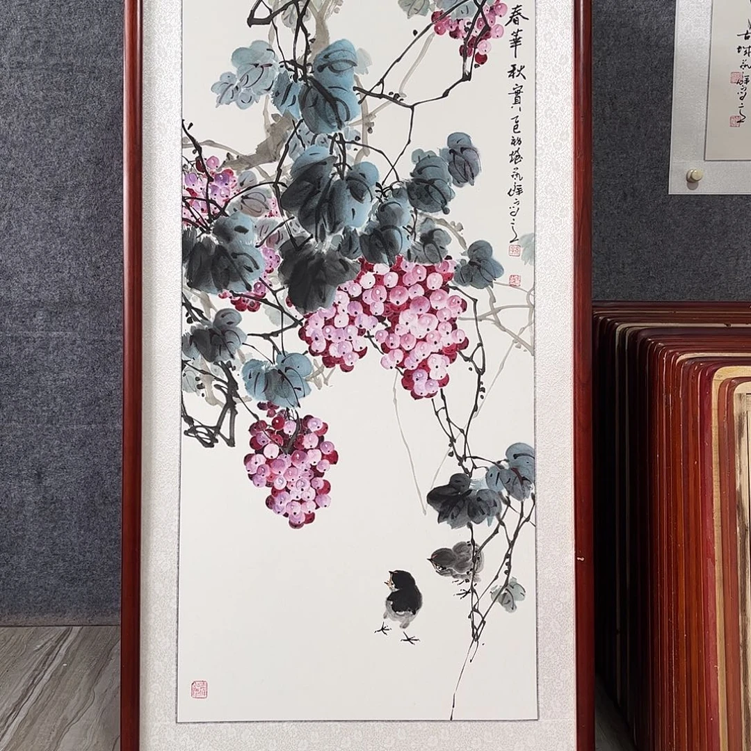 国画书画作品带框63×123