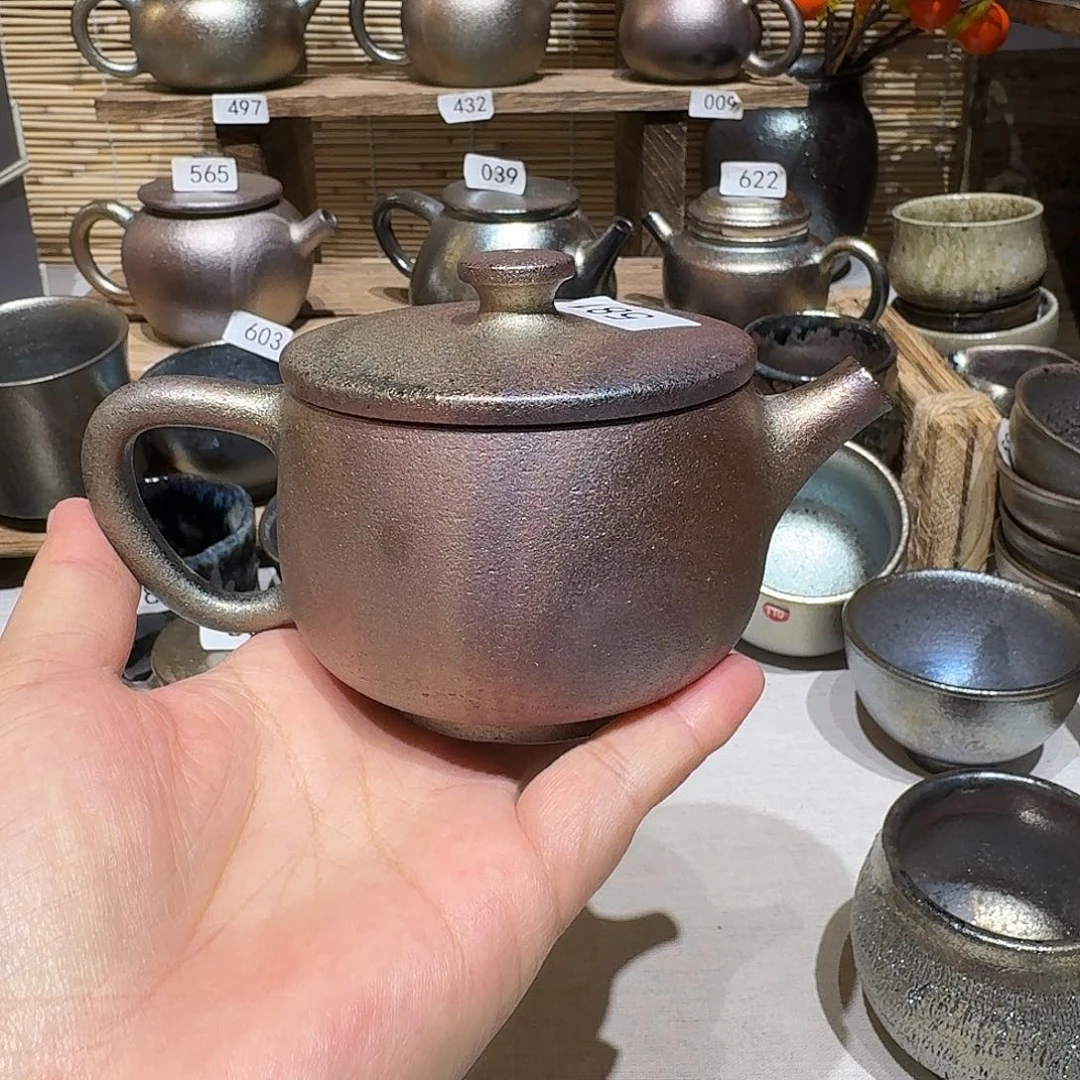 壶建水紫陶紫泥柴烧壶
