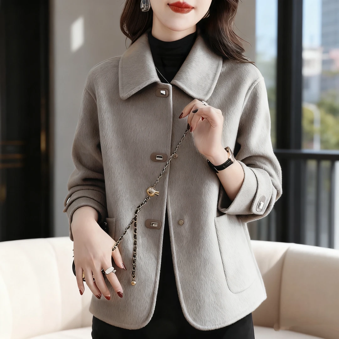 双面呢大衣女短款呢子春秋新款百搭双面绒显瘦洋气减龄毛呢外套