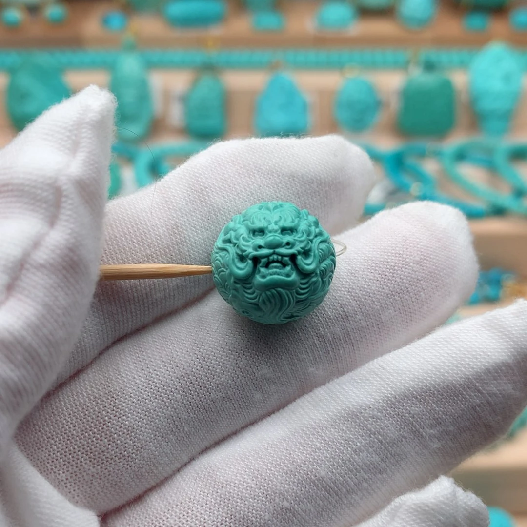 绿松石未镶嵌珠宝奇石14.8mm