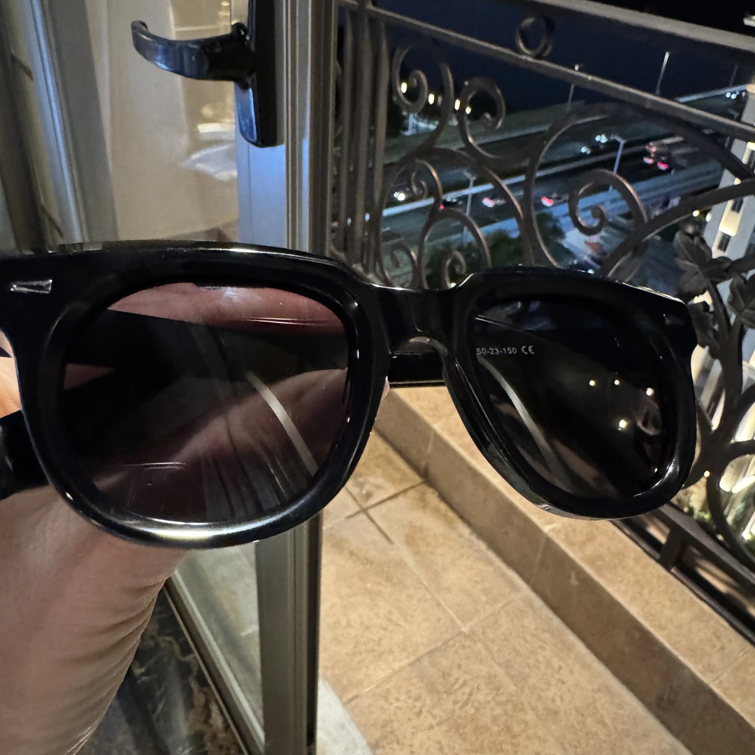 新款复古椭圆型黑色太阳镜【20817】