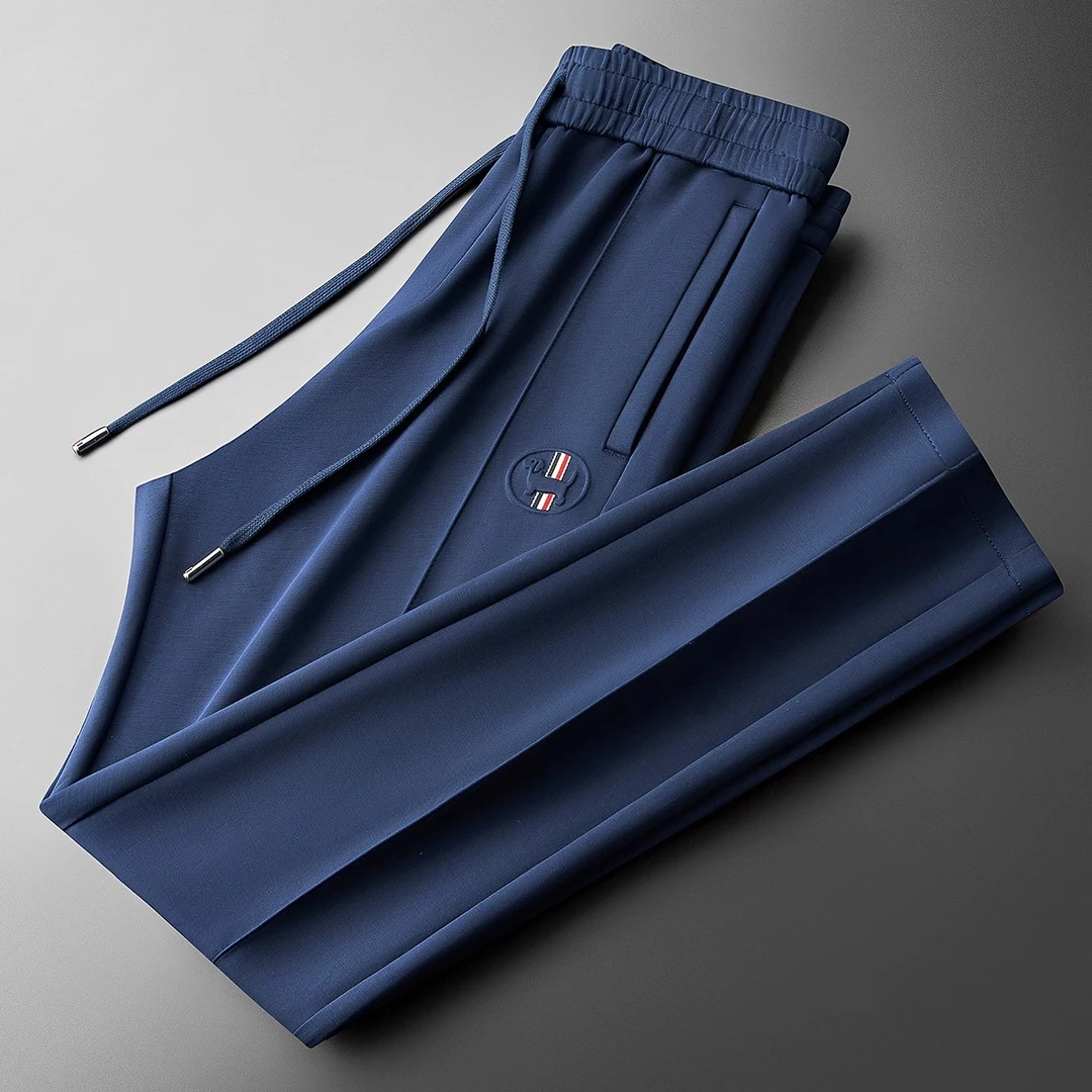 基密雷昂夏季时尚腊肠狗运动裤冰丝莫代尔男士修身直筒卫裤休闲裤