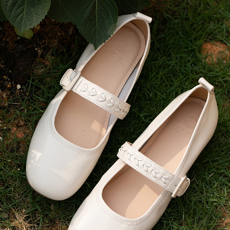 牧衣游 舒适百搭文艺复古软底真皮单鞋 踏鹊枝 【不支持会员折】