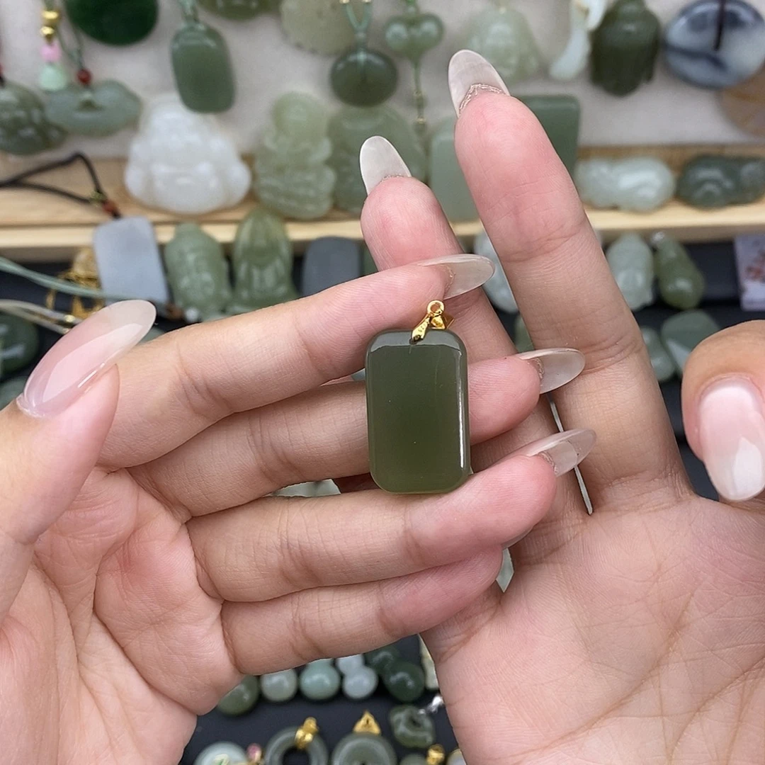 吊坠(不含链)银S925镶嵌和田玉