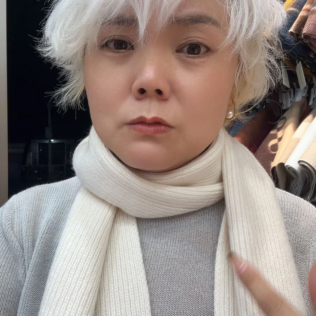 纯铜合金米色围巾