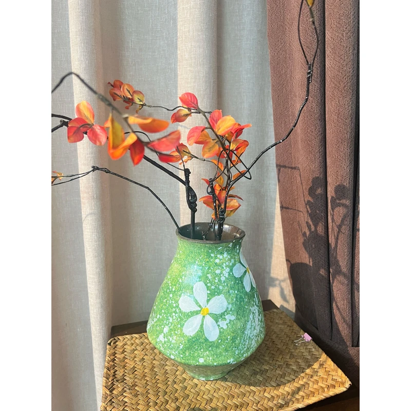 景德镇手作水养鲜花绿野仙踪艺术感花瓶（高20cm口陶瓷9cm）