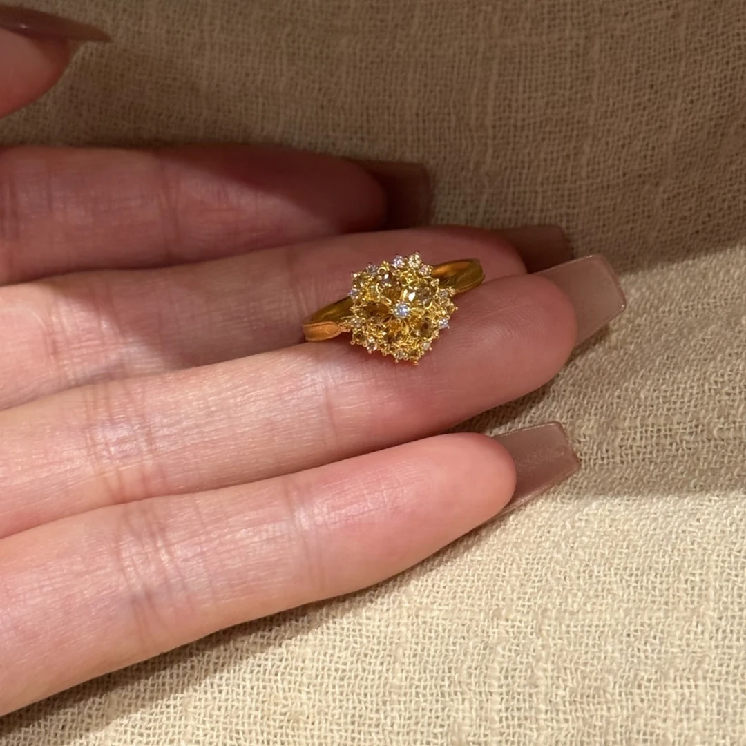 铜合金戒指 D4048闪闪发光雪花细闪戒指