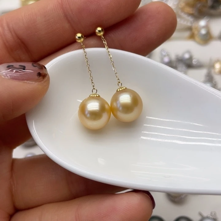 海水珍珠耳饰18K金镶嵌