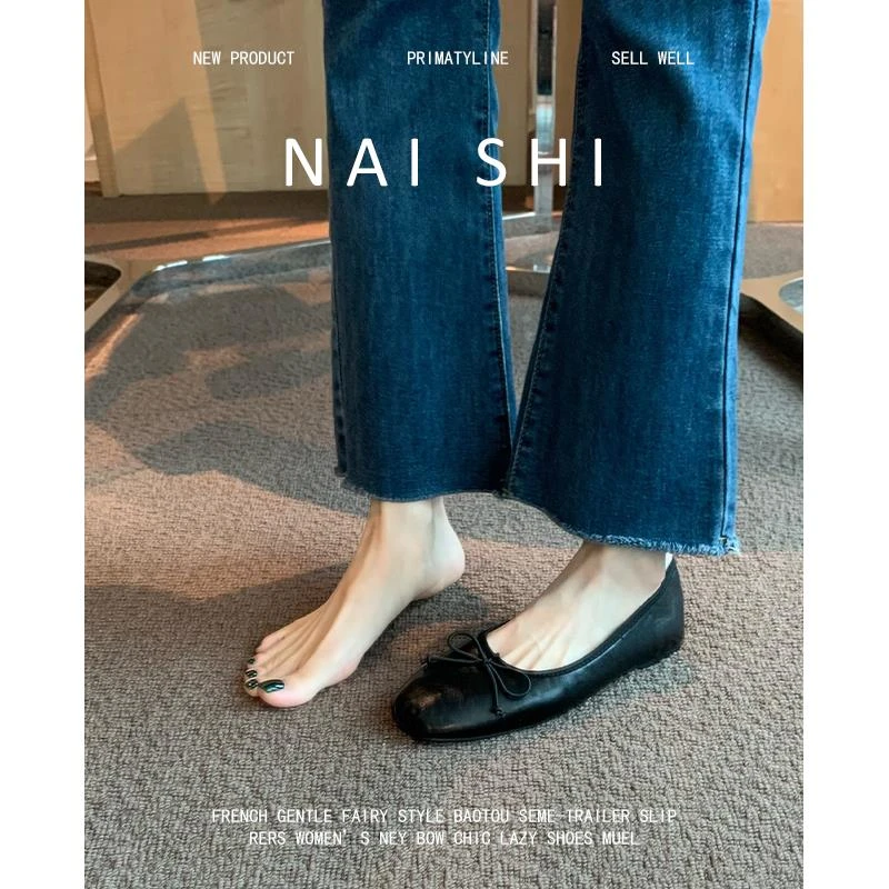 【韩国JTG&Shoes官方正品】法式平底芭蕾舞鞋女一脚蹬软底奶奶鞋