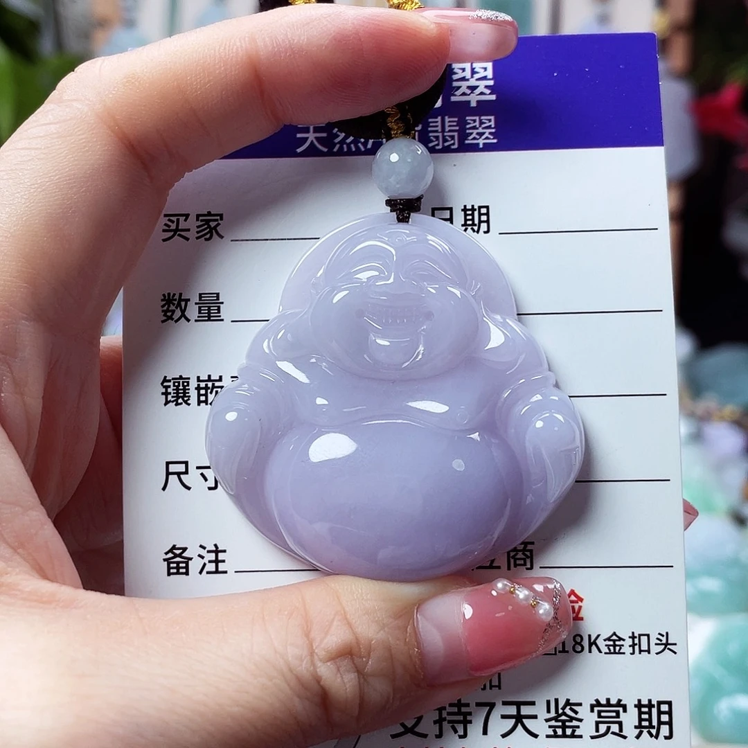 翡翠未镶嵌颈饰佛公35