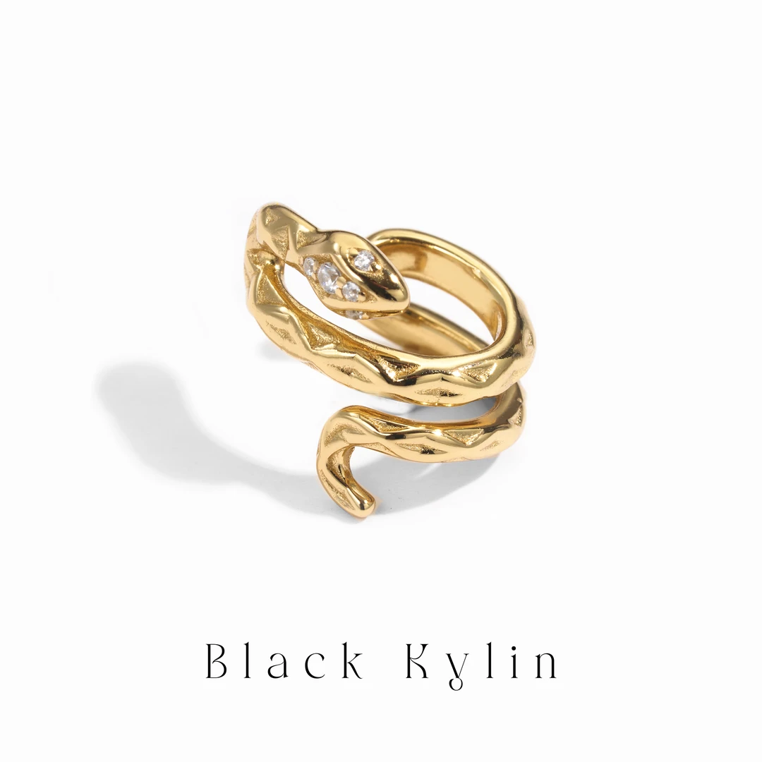 925银耳饰 【黑麒麟】蛇形耳夹个性复古