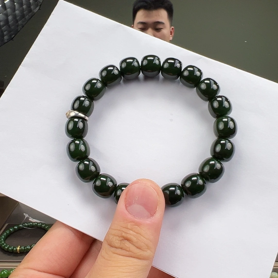 和田玉未镶嵌手链卡11mm