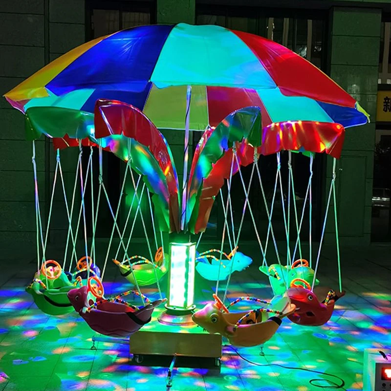 2023广场夜市旋转木马儿童乐园旋转秋千飞鱼户外公园转马游乐设备