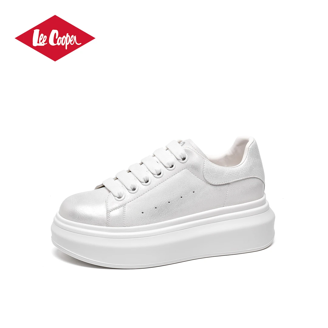 LEE COOPER【欧若氧气】擦色休闲鞋女2025新款厚底蛇纹皮增高麦昆鞋